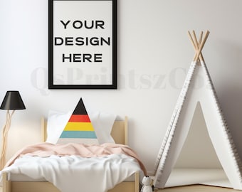 Frame mockup, Wall Art mock up, Kids Bedroom Interior mockup, Photo Frame, Frame Mockup, Mockup Frame, Wood Frame Mockup, Poster Mockup