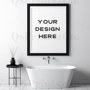 Frame mockup, Wall Art mock up, Bathroom Interior mockup, Photo Frame, Frame Mockup, Mockup Frame, Wood Frame Mockup, Poster Mockup