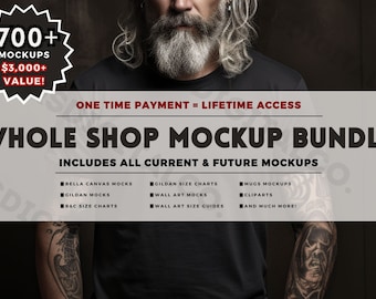 WHOLE SHOP BUNDLE, Entire Shop Bundle Mockups, Bella Canvas Bundle, Gildan 18000 Bundle, Size Chart Bundle, Comfort Colors, Diversity Mockup