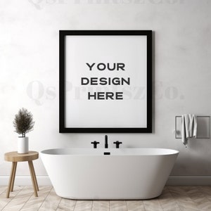 Frame mockup, Wall Art mock up, Bathroom Interior mockup, Photo Frame, Frame Mockup, Mockup Frame, Wood Frame Mockup, Poster Mockup