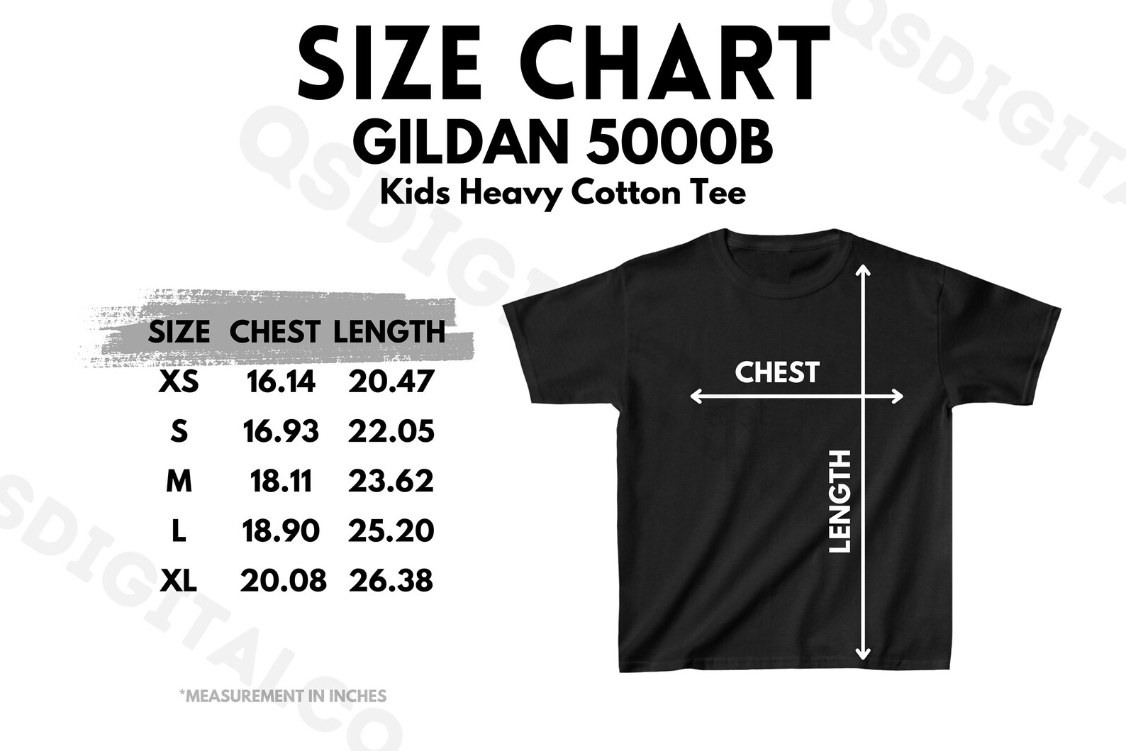 Gildan 5000B Size Chart Kids Tshirt Size Guide Gildan 5000B Mock up Sizing Guide Kids Tshirt
