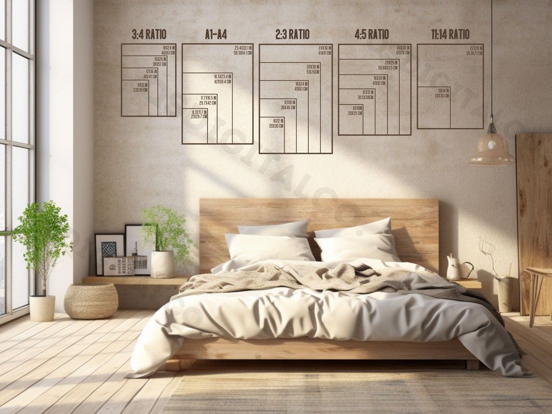 Wall Art Size Guide, Print Size Guide, Wall Art Ratio Guide, Frame Size ...