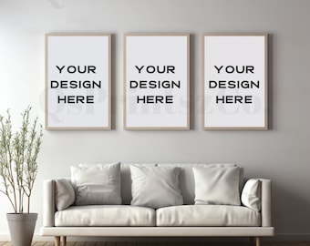 3 Frames mockup, Wall Art mock up, Interior mockup, Photo Frame, Frame Mockup, Mockup Frame, Boho Mockup, Wood Frame Mockup, Poster Mockup