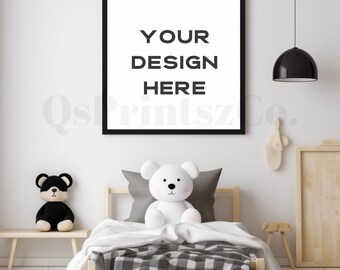 Frame mockup, Wall Art mock up, Kids Bedroom Interior mockup, Photo Frame, Frame Mockup, Mockup Frame, Wood Frame Mockup, Poster Mockup