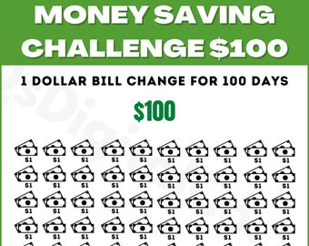 Mini Saving Challenge Printable, Save 100 Dollars in 100 Days, Money Savings Challenge, Budget Planner, Savings Tracker, Savings Challenge