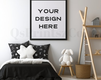 Frame mockup, Wall Art mock up, Kids Bedroom Interior mockup, Photo Frame, Frame Mockup, Mockup Frame, Wood Frame Mockup, Poster Mockup