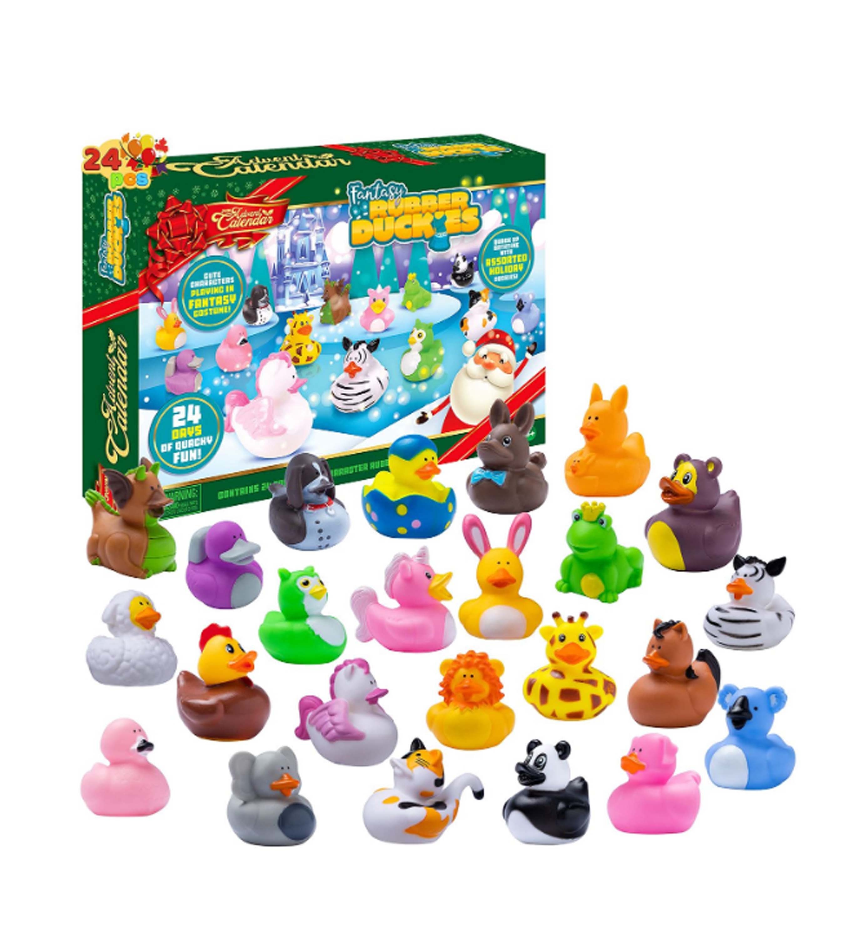 24 Days Christmas Countdown Calendar Rubber Ducks Toy Fashionable Cute