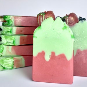 Sweet Apple Scented Soap Bar with Embed Drip Design Artisan Cold Process Body Care