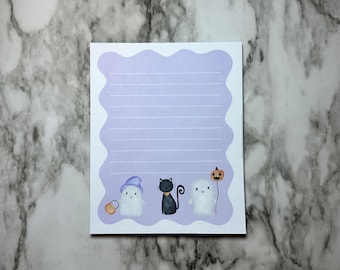 Halloween Ghost and Cat Notepad