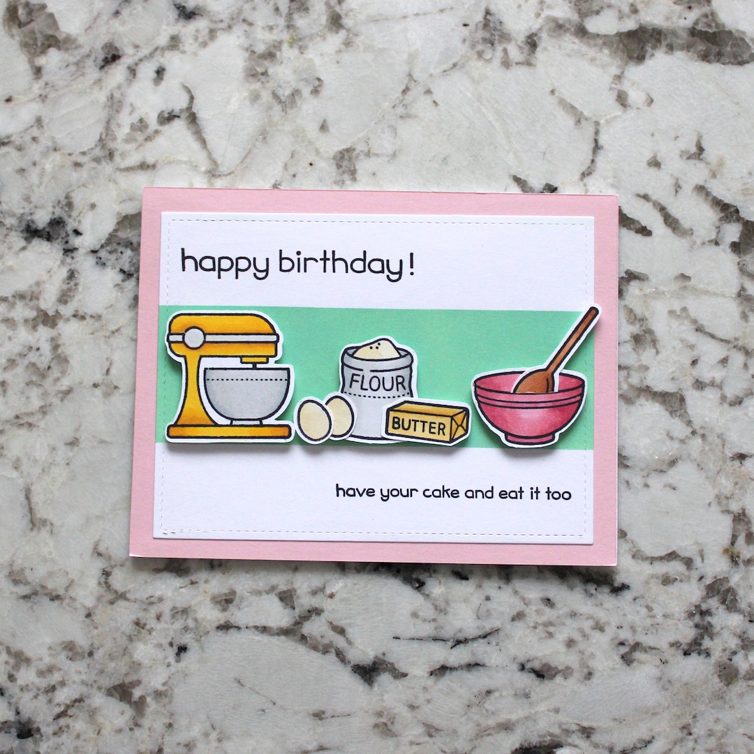 Baking Happy Birthday Card Handmade Birthday Card Happy Birthday Card