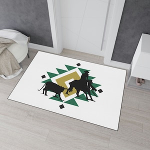 Alfombra de corte de vaca / caballo de vaca reining / caballo de vaca / decoración del hogar vaquera / caballo de corte / regalo de corte de vaca / regalo de caballo de vaca reining