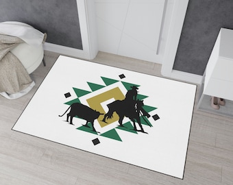 Tappeto da taglio di mucca / Cavallo di mucca da reining / Cavallo di mucca / Arredamento per la casa Cowgirl / Cavallo da taglio / Regalo di taglio di mucca / Regalo di cavallo da mucca da reining