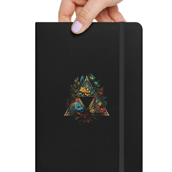Floral Triforce Notebook – Charming Journal Featuring a Wildflower-Inspired Legend of Zelda Triforce Symbol for Gaming Enthusiasts