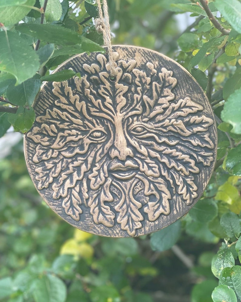 Green Man Wall Plaque Etsy