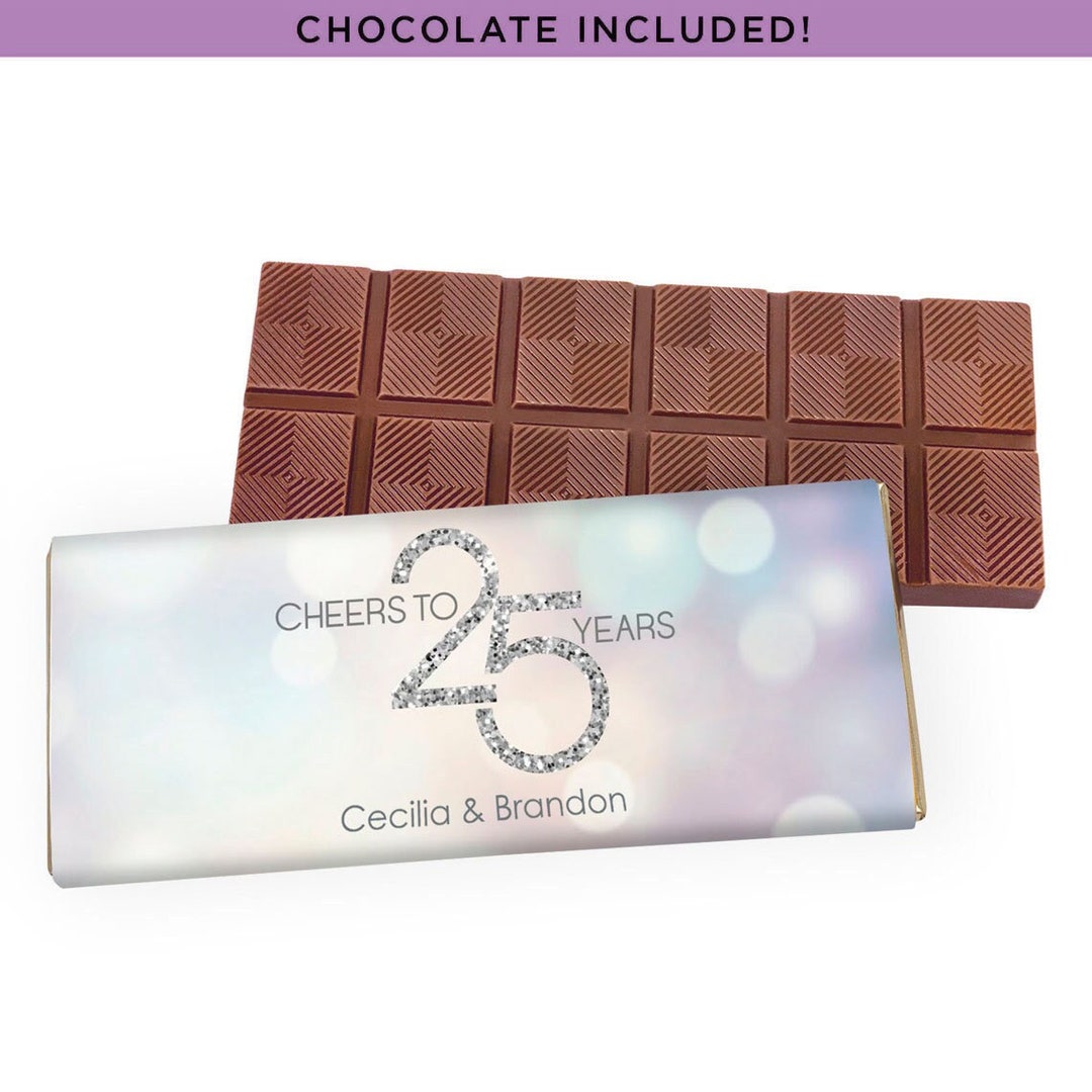 25 Years Belgian Candy Bar 2 Oz. Chocolate Bar Custom Wrapper Incl. Min. Order 12 Units Etsy