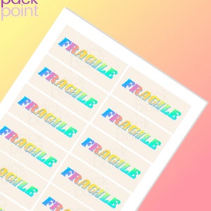 60-120 pegatinas frágiles - Suministros de embalaje para pequeñas empresas en el Reino Unido, suministros de franqueo, embalaje brillante, cajas, pegatinas de paquetes, colorido