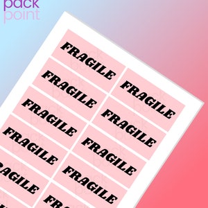 60-120 pegatinas frágiles - Suministros de embalaje para pequeñas empresas en el Reino Unido, suministros de franqueo, embalaje rosa, cajas, paquetes, pegatinas rosas, colorido