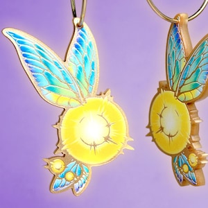 FLY WITH ME ++ gold acrylic fairy earrings oldschool tattoo vintage gold rockabilly festival jewelry cosplay elf magic mystical tale