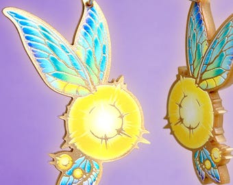 FLY WITH ME ++ gold acrylic fairy earrings oldschool tattoo vintage gold rockabilly festival jewelry cosplay elf magic mystical tale