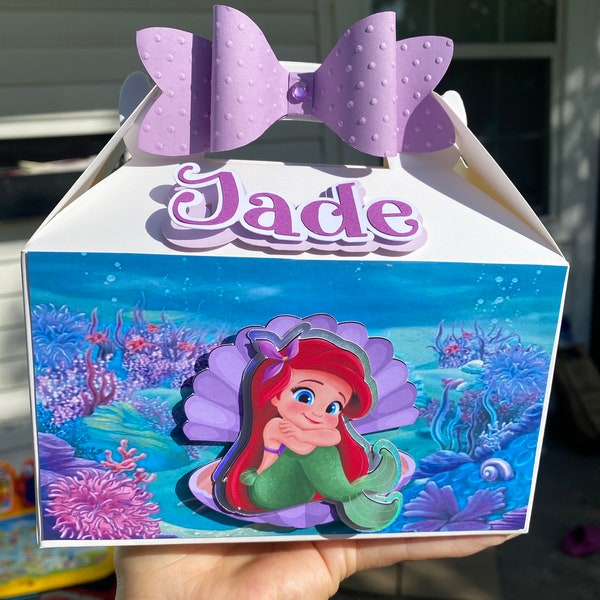 Little Mermaid favor gable boxes