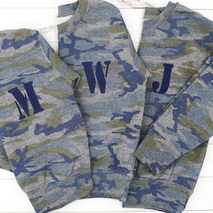 ADULT/KIDS- Vintage Camo Monogrammed Sweatshirt