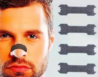 50 tiras nasales de fibra de carbón de bambú negro: transpirables, cómodas y reutilizables para una noche de descanso.