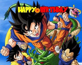 Fondo de Dragon Ball Z - Fondo de Feliz Cumpleaños - Póster