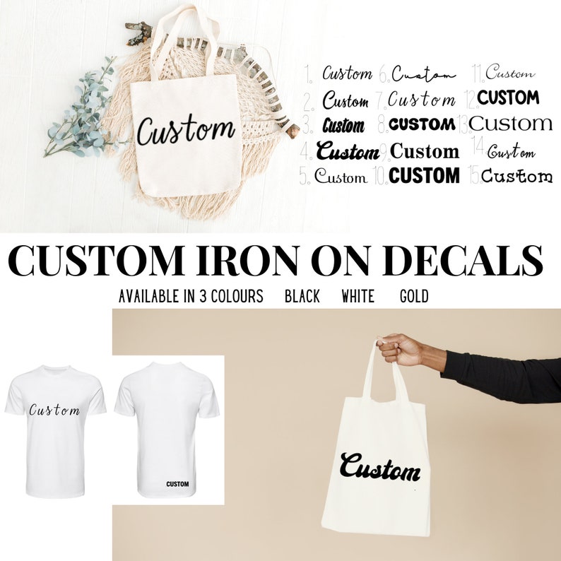Custom Iron on Decals Etsy UK