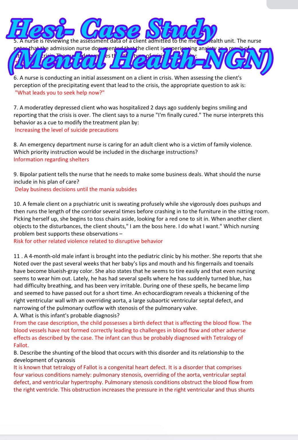 Hesi-case Study mental Health NGN - Etsy