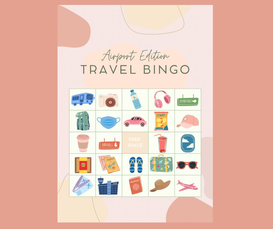TRAVEL BINGO Game for Kids and Adults Roadtrip Travel Game Etsy