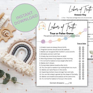 Whimsical Baby Shower Party Activity | Easy Trivia Game Printable | Instant Download