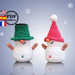crochet pattern, Sibling Snowman amigurumi christmas digital download pdf