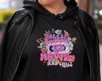 Horror Movies and Chill Unisex Hoodie | horror lover | horror movie | unisex hoodie | halloween sweatshirt | retro halloween style