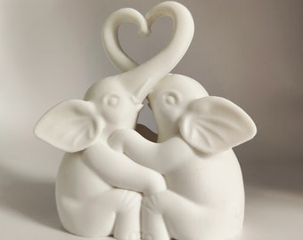 Valentine's elephant sculpture decor, cute elephants statue, 3D printed, home decoration, love, housewarming gift