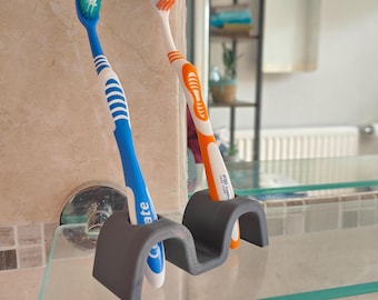Minimalistic Toothbrush holder for 2, toothbrush stand, modern and stylish, 3D printed, bathroom organiser