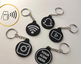 Custom NFC Tag Keychain, Social Media Link