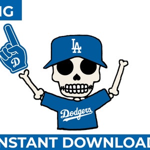 La-Dodgers-Png, cabeza de calavera LA, pegatina de Calavera, logotipo de los Dodgers, archivo de descarga instantánea Png de Los Ángeles