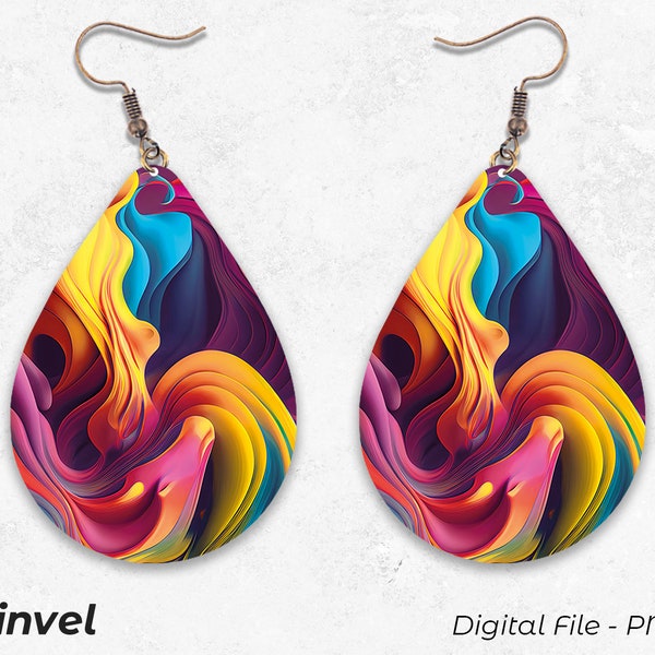 Abstract Sublimation Earring Designs Template PNG, Instant Digital Download, Earring Blanks Design, Digital Download