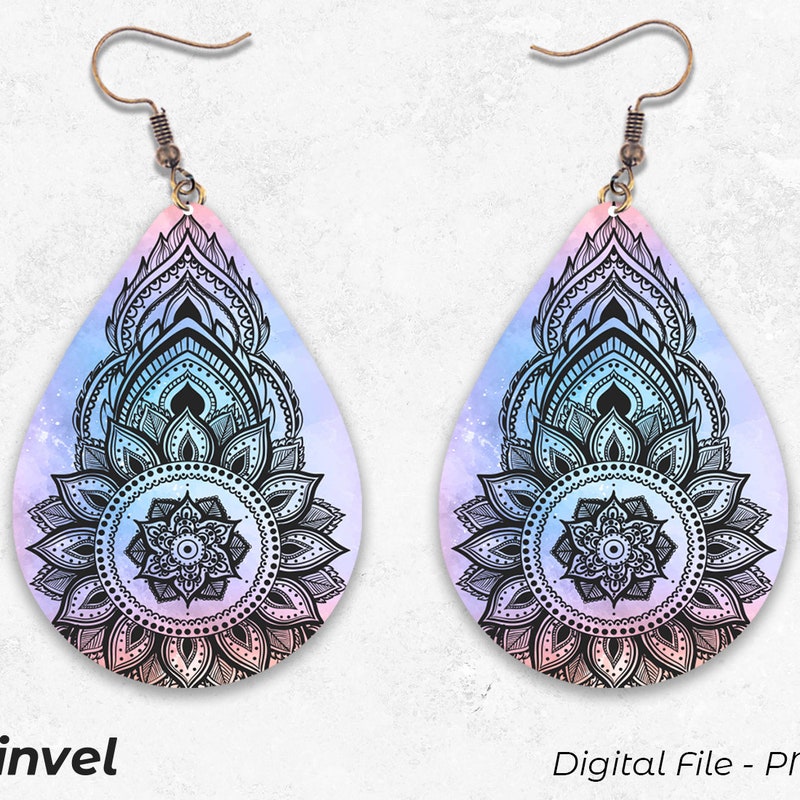 Pink Crystal Mandala Earrings main image 1