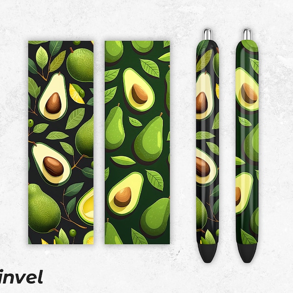 Avocado Pen Wrap, Pen Wrap Template, Pen Wrap Sublimation, Pen Wrap Bundle, Digital Download PNG