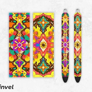 Pen Wraps PNG, Hippie Pen Wraps Sublimation designs, Waterslide Epoxy Pen Wraps, Sublimation prints , PNG File Digital Download