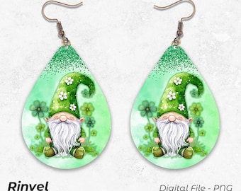St. Patricks Day Earring, Sublimation Earring Designs Template Earring Blanks Design Teardrop Earring PNG Instant Digital Download