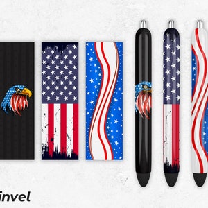 American Flag Pen Wraps Sublimation designs, Pen Wraps PNG, Epoxy Pen Wraps, Sublimation prints , PNG File Digital Download