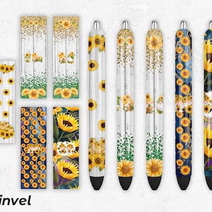 Sunflower Pen Wraps PNG, Gnomes Sublimation designs, Epoxy Pen Wraps, Sublimation prints , PNG File Digital Download