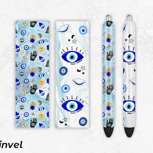 Evil Eye Pen Wraps PNG Sublimation designs Waterslide Epoxy Pen Wraps Sublimation prints PNG File Digital Download
