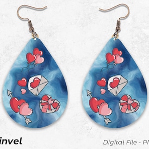 Valentines Sublimation Earring Designs Template PNG, Instant Digital Download, Earring Blanks Design, Digital Download