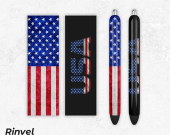 American Flag Pen Wraps PNG, disegni a sublimazione, involucri di penna epossidica, stampe a sublimazione, file PNG Download digitale