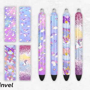 Unicorn Pen Wraps Sublimation designs, Pen Wraps PNG, Epoxy Pen Wraps, Sublimation prints , PNG File Digital Download