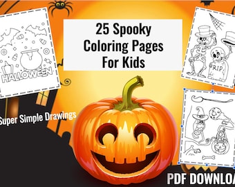 Simple Halloween Coloring Pages for Kids