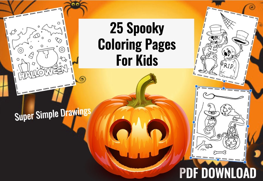Simple Halloween Coloring Pages for Kids - Etsy
